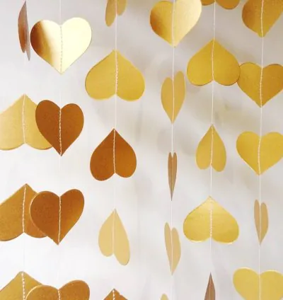 Golden Heart Paper Frills Garland Set